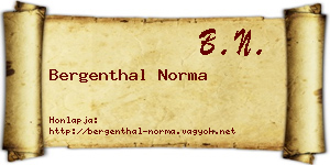 Bergenthal Norma névjegykártya
